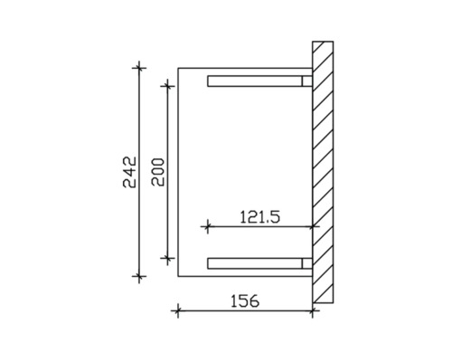 Schéma technique d''un support mural avec dimensions