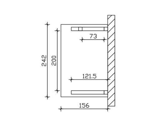Dessin technique avec indications de dimensions pour un meuble ou une construction