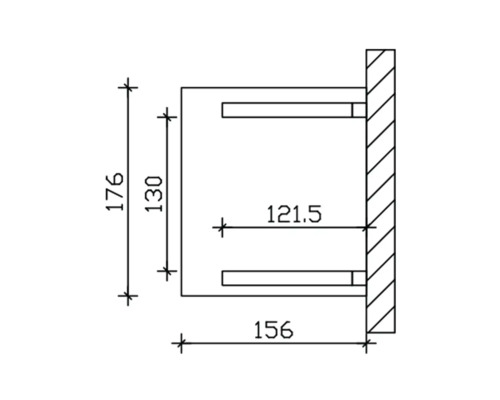 Dessin technique d''un support mural avec dimensions