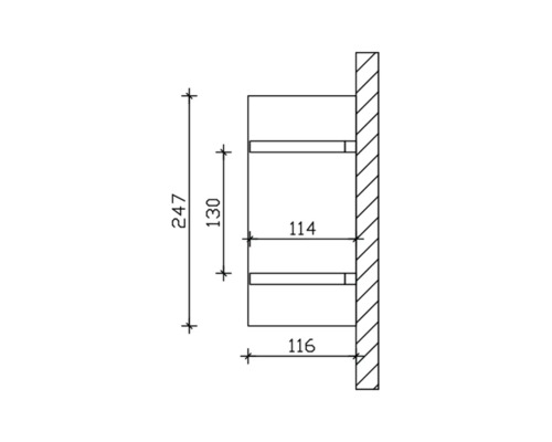 Schéma technique d''une étagère avec dimensions