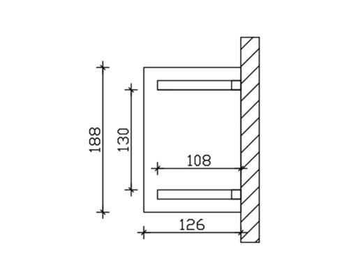 Technische Zeichnung eines Wandregals mit Maßangaben
