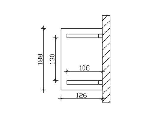 Schéma technique d''un support mural avec dimensions