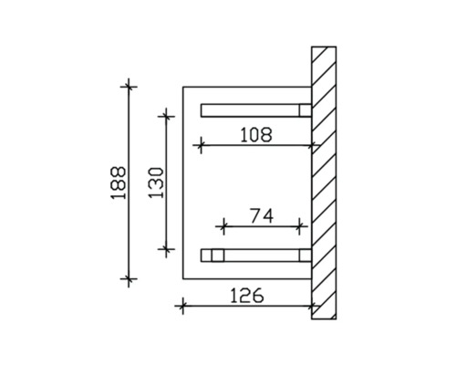 Dessin technique d''un porte-serviettes avec cotes
