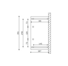 Schéma technique d''une étagère avec dimensions