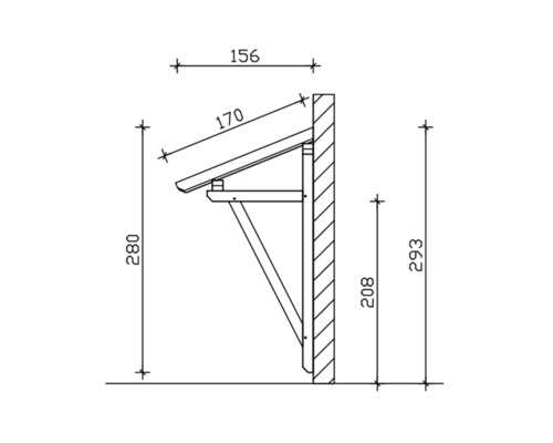 Dessin technique d''un support mural avec dimensions