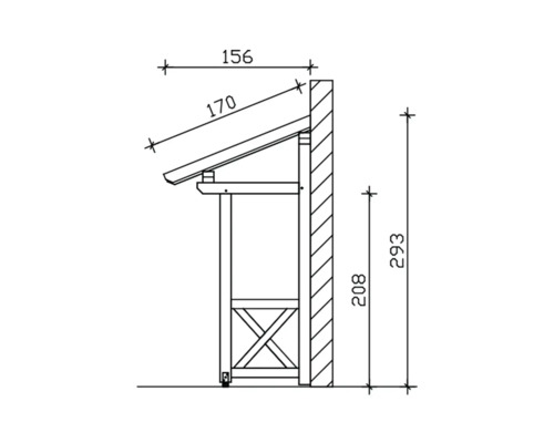 Dessin technique d''une construction en bois avec indications de taille