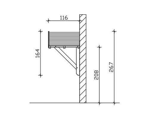 Dessin technique d''un support mural avec dimensions
