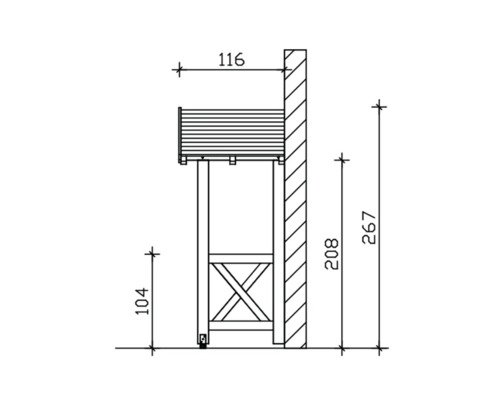 Dessin technique d''une table murale avec dimensions