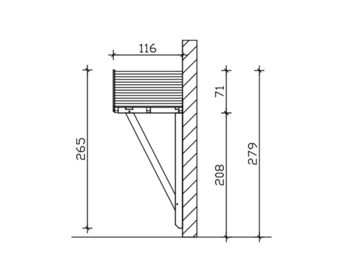 Dessin technique d''une étagère murale avec les dimensions
