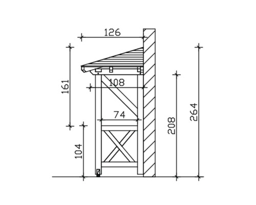 Dessin technique d''une étagère en bois avec des dimensions