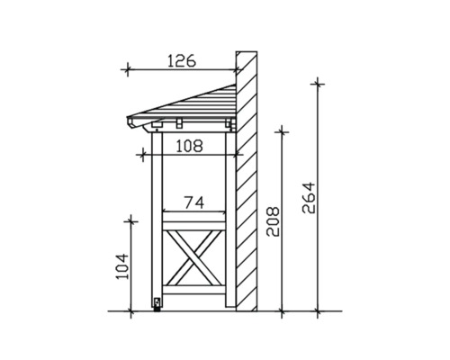 Dessin technique d''une étagère en bois avec dimensions