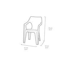 Chaise empilable Curver Dante Low en plastique graphite-thumb-4
