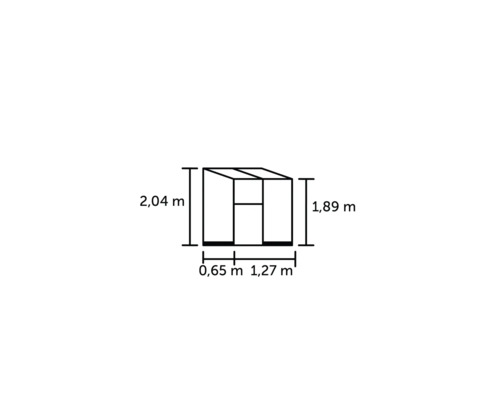 Schéma technique d''une cabane de jardin avec dimensions