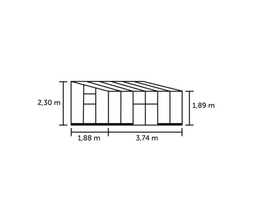 Schéma technique d''une serre avec dimensions