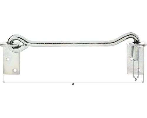 Loquet de porte métallique avec pattes de fixation