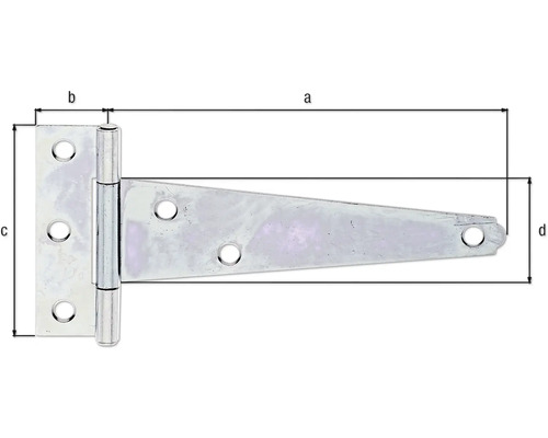 T-Form Scharnier mit Maße