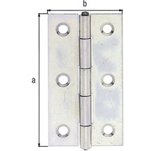 Charnière étroite avec tige en laiton rivetée, 64 x 34 mm galvanisation sendzimir