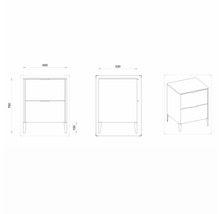 Waschtischunterschrank mit 2 Schubladen Devo Lotos BxHxT 60 x 76 cm x 53 cm Frontfarbe perfect touch stahlgrau