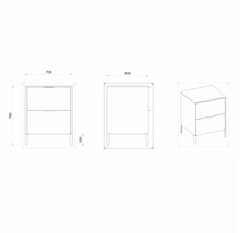 Waschtischunterschrank mit 2 Schubladen Devo Lotos BxHxT 70 x 76 cm x 53 cm Frontfarbe perfect touch stahlgrau