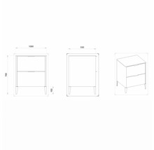 Waschtischunterschrank mit 2 Schubladen Devo Lotos BxHxT 100 x 76 cm x 53 cm Frontfarbe perfect touch stahlgrau