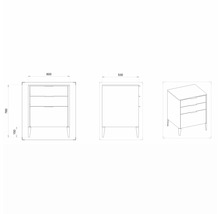Waschtischunterschrank mit 3 Schubladen Devo Lotos BxHxT 60 x 76 cm x 53 cm Frontfarbe perfect touch stahlgrau