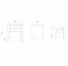 Waschtischunterschrank mit 3 Schubladen Devo Lotos BxHxT 100 x 76 cm x 53 cm Frontfarbe bronze expressive oak