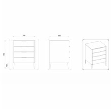 Waschtischunterschrank mit 4 Schubladen Devo Lotos BxHxT 70 x 76 cm x 53 cm Frontfarbe bronze expressive oak