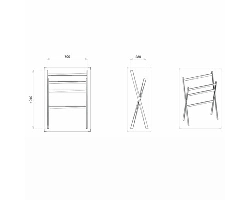 Dessin technique d''un porte-serviettes avec dimensions