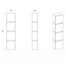 Hängehochschrank mit 4 Türen Devo Viva 2.0 links BxHxT 40x170x26 cm conifer green supermatt