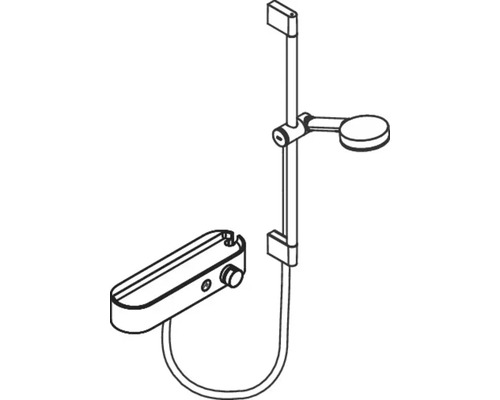 Duschsystem mit Stange und Ablage