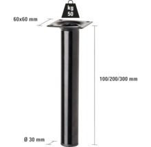 Tarrox Tischbein rund Ø 30 x 100 mm, schwarz