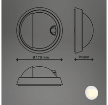 Dessin d''une lampe ronde de dimensions 170 x 70 millimètres