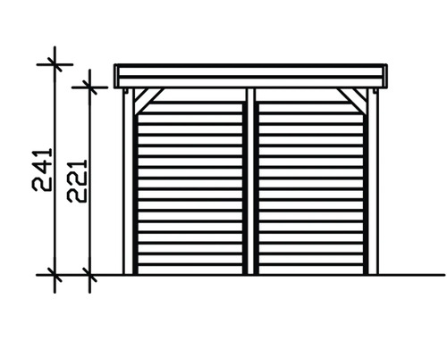 Dessin d''un abri de jardin avec dimensions