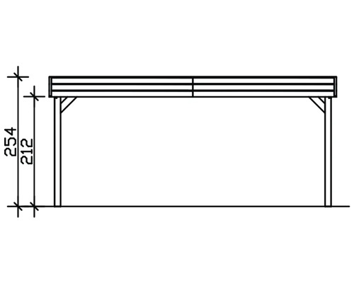 Dessin technique d''une construction en bois avec indication de la hauteur