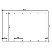 Doppelcarport SKAN HOLZ Friesland inkl. Aluminium-Dachplatten und H-Pfostenanker 557 x 860 cm nussbaum