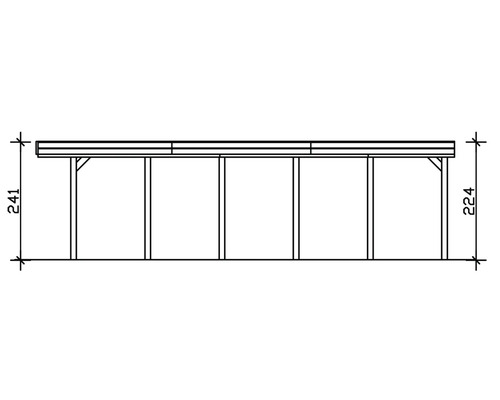 Dessin technique d''un abri en bois avec dimensions