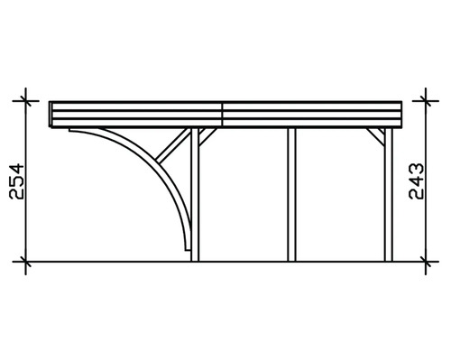 Dessin technique d''un pavillon en bois avec indications de dimensions