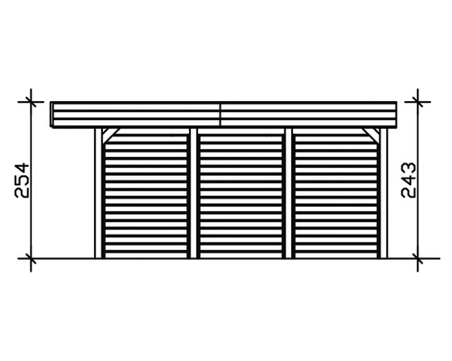 Dessin technique d''un abri de jardin avec dimensions