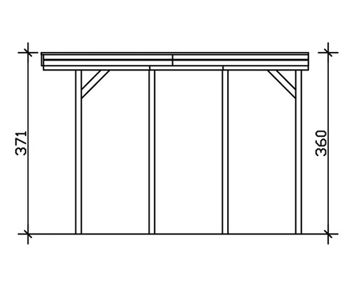 Schéma technique d''un pavillon en bois avec dimensions