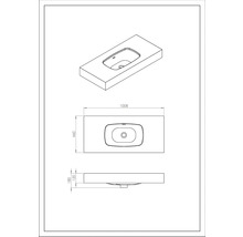 Dessin d''un plan vasque avec dimensions