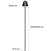 Tarrox Tischbein rund Ø 30 x 800 mm, silber