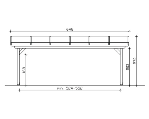 Dessin technique d''un carport avec dimensions