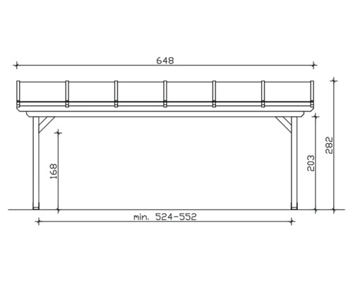 Dessin technique d''un toit de terrasse avec dimensions