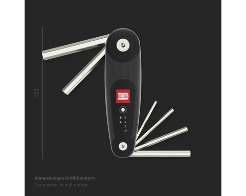 Inbusschlüsselsatz mit mehreren Werkzeuggrößen