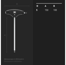 Tournevis à poignée en T INBUS® 70082 5mm, avec HybridTouch