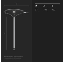 Clé à poignée en T INBUS avec profil Torx et dimensions