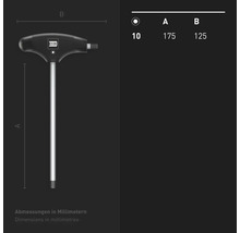 Tournevis à poignée en T INBUS® 70112 10mm, avec HybridTouch