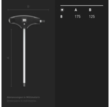 Tournevis à poignée en T INBUS® 70105 8mm, avec HybridTouch