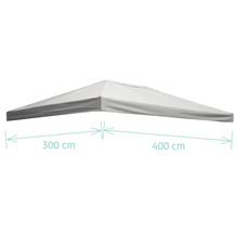 Pavillon Dach mit den Maßen 300 cm und 400 cm.