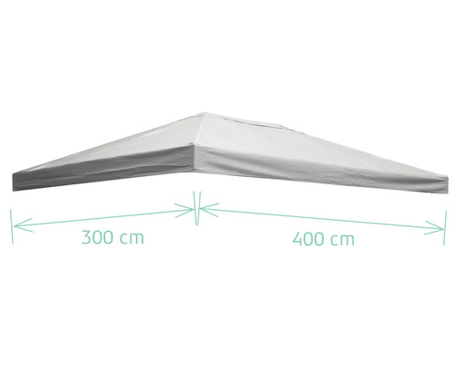 Pavillon Dach mit den Maßen 300 cm und 400 cm.